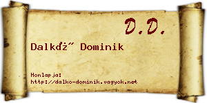 Dalkó Dominik névjegykártya